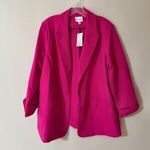 NWT $49 Nine West Knit Closureless Blazer - Pink, Women’s Size XXL